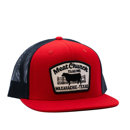 tejas-bbq-patch-hat-red-black-f9 RedMCwCowFlatBill.jpg